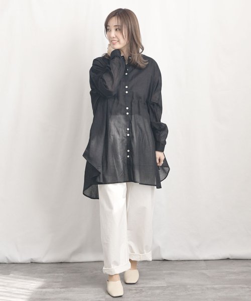 ARGO TOKYO(アルゴトウキョウ)/Cotton Sheer Volume Shirt 23024 コットンシアーボリュームシャツ　コットンシャツ　シアーシャツ　シアーシャツ　シャツ　ブラウス　ト/img46