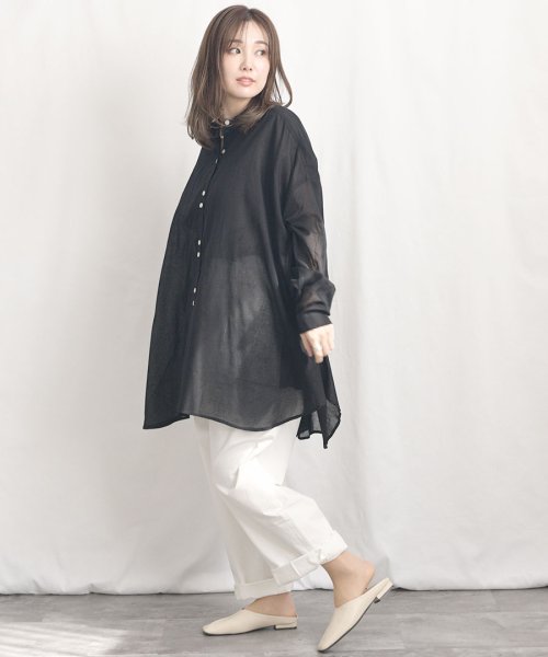 ARGO TOKYO(アルゴトウキョウ)/Cotton Sheer Volume Shirt 23024 コットンシアーボリュームシャツ　コットンシャツ　シアーシャツ　シアーシャツ　シャツ　ブラウス　ト/img47