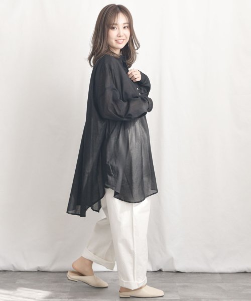 ARGO TOKYO(アルゴトウキョウ)/Cotton Sheer Volume Shirt 23024 コットンシアーボリュームシャツ　コットンシャツ　シアーシャツ　シアーシャツ　シャツ　ブラウス　ト/img48