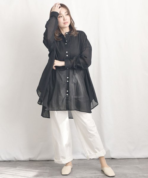 ARGO TOKYO(アルゴトウキョウ)/Cotton Sheer Volume Shirt 23024 コットンシアーボリュームシャツ　コットンシャツ　シアーシャツ　シアーシャツ　シャツ　ブラウス　ト/img49