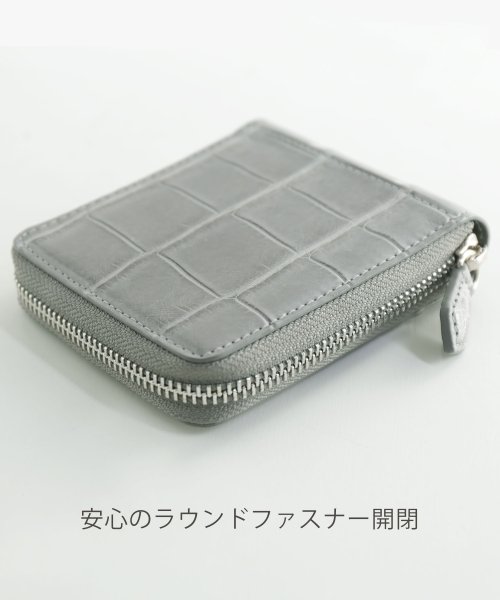 sankyoshokai(サンキョウショウカイ)/クロコダイルレザーマット加工コンパクト財布/img10