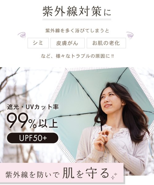 sankyoshokai(サンキョウショウカイ)/三段折り晴雨兼用折りたたみ傘 レース/img03