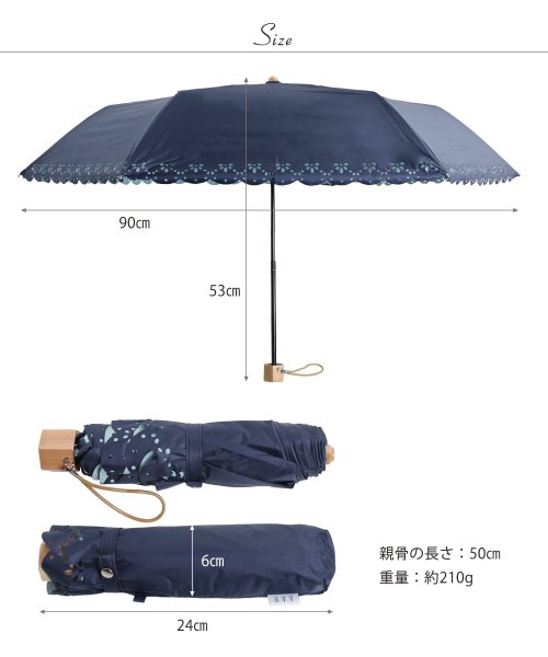 sankyoshokai(サンキョウショウカイ)/三段折り晴雨兼用折りたたみ傘 レース/img07