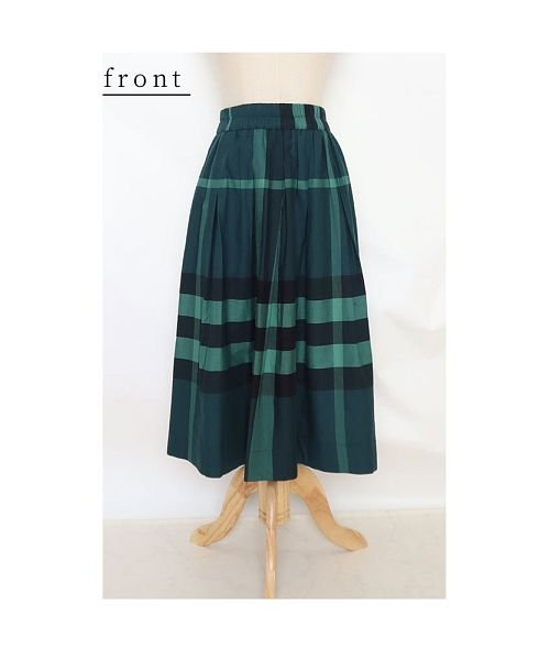 Sawa a la mode(サワアラモード)/爽やかな雰囲気纏うグリーンチェックフレアスカート/img19