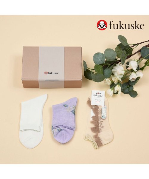 fukuske(フクスケ)/福助 公式オンラインストア限定 母の日 靴下 3足 ギフトセット はなやか md－2204<br>－ その他 婦人 女性 フクスケ fukuske/img01