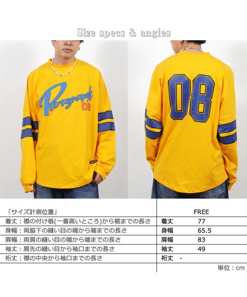 1111clothing(ワンフォークロージング)/パラグラフ tシャツ 長袖 ロンt トップス 正規品 ◆Paragraph Rugby Team LS T－shirt ◆ 有名 ブランド tシャツ オーバーサ/img03