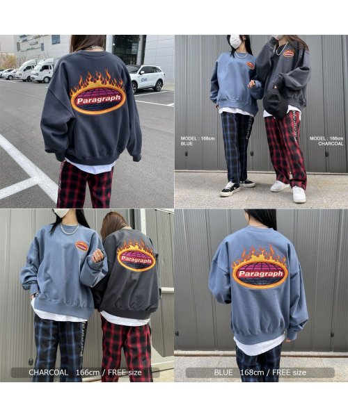 1111clothing(ワンフォークロージング)/パラグラフ スウェット トップス 長袖 正規品 ◆Paragraph Fire Embroidery Sweatshirt ◆ 有名 ブランド トレーナー オー/img08