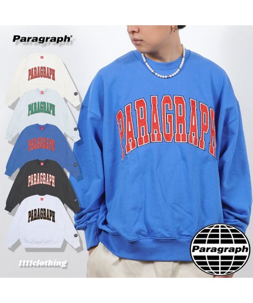 1111clothing(ワンフォークロージング)/パラグラフ スウェット トップス 長袖 正規品 ◆Paragraph Team Classic Sweatshirt◆ 有名 ブランド トレーナー オーバーサイ/img01