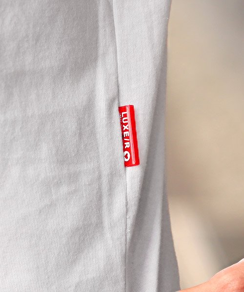 LUXSTYLE(ラグスタイル)/LUXE/R(ラグジュ)PUレザーボックスロゴ刺繍Tシャツ/Tシャツ メンズ 半袖 ロゴ 刺繍 PUレザー クルーネック/img11