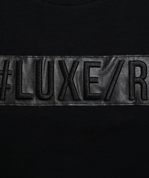 LUXSTYLE(ラグスタイル)/LUXE/R(ラグジュ)PUレザーボックスロゴ刺繍Tシャツ/Tシャツ メンズ 半袖 ロゴ 刺繍 PUレザー クルーネック/img14