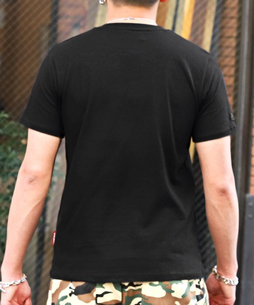 LUXSTYLE(ラグスタイル)/LUXER(ラグジュ)サガラロゴ刺繍半袖Tシャツ/Tシャツ メンズ 半袖 ロゴ サガラ刺繍 クルーネック/img01