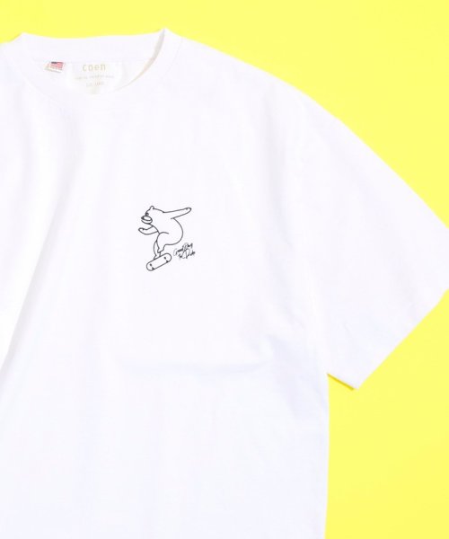 coen(コーエン（キッズ）)/【ユニセックス】スケボーコーエンベアプリントTシャツ/img01