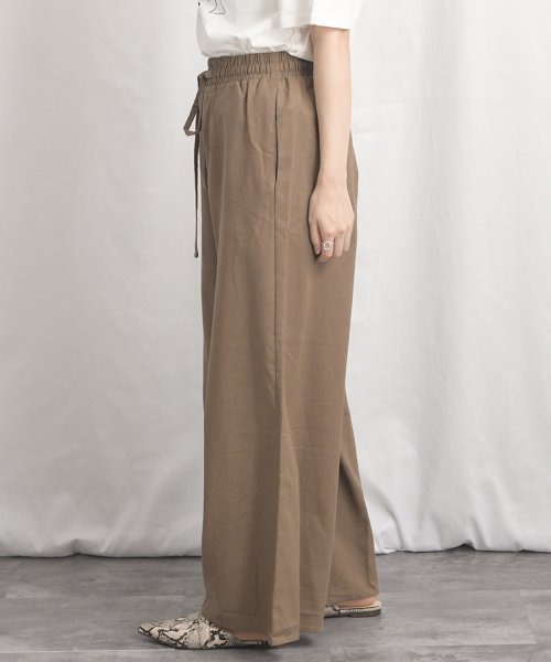 ARGO TOKYO(アルゴトウキョウ)/Cotton linen wide pants 22021　コットンリネンワイドパンツ　リネンパンツ　リネンワイドパンツ　ボトムス　イージーパンツ　ウエストゴム/img18