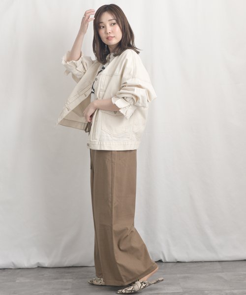 ARGO TOKYO(アルゴトウキョウ)/Cotton linen wide pants 22021　コットンリネンワイドパンツ　リネンパンツ　リネンワイドパンツ　ボトムス　イージーパンツ　ウエストゴム/img25