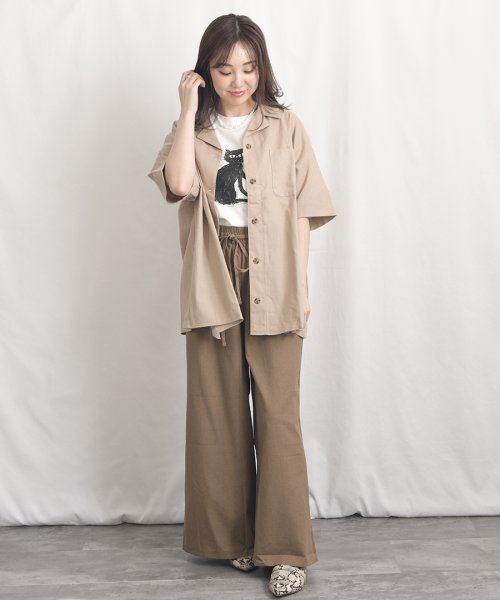 ARGO TOKYO(アルゴトウキョウ)/Cotton linen wide pants 22021　コットンリネンワイドパンツ　リネンパンツ　リネンワイドパンツ　ボトムス　イージーパンツ　ウエストゴム/img33