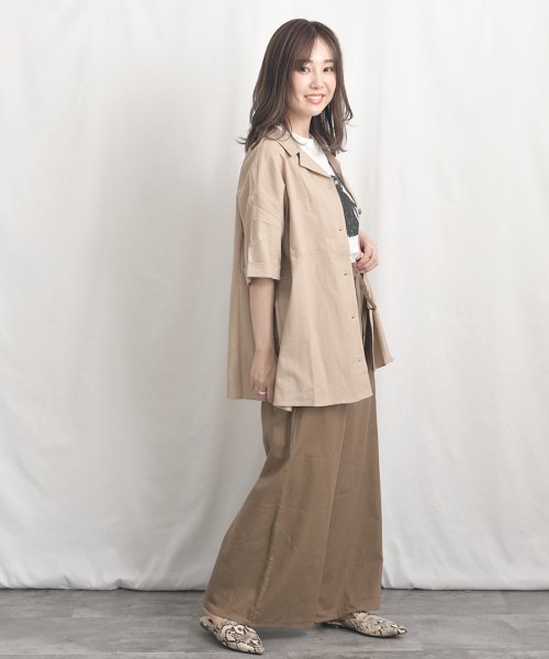 ARGO TOKYO(アルゴトウキョウ)/Cotton linen wide pants 22021　コットンリネンワイドパンツ　リネンパンツ　リネンワイドパンツ　ボトムス　イージーパンツ　ウエストゴム/img35