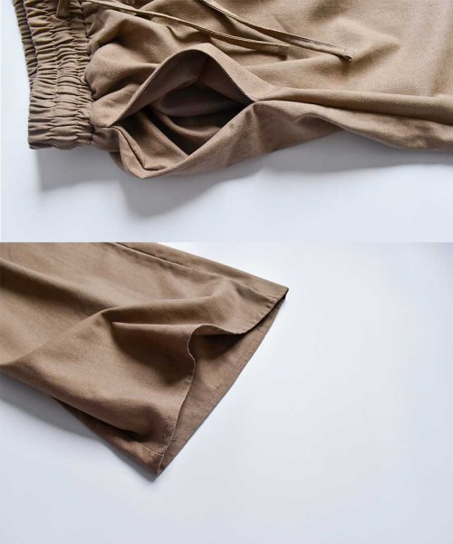 ARGO TOKYO(アルゴトウキョウ)/Cotton linen wide pants 22021　コットンリネンワイドパンツ　リネンパンツ　リネンワイドパンツ　ボトムス　イージーパンツ　ウエストゴム/img42