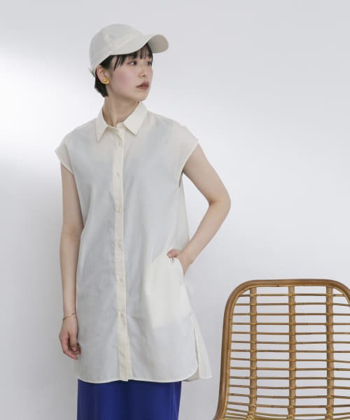 UR Lab.(アーバンリサーチラボ)/『UR TECH Smart Linen Touch』フレンチチュニックシャツ/img04