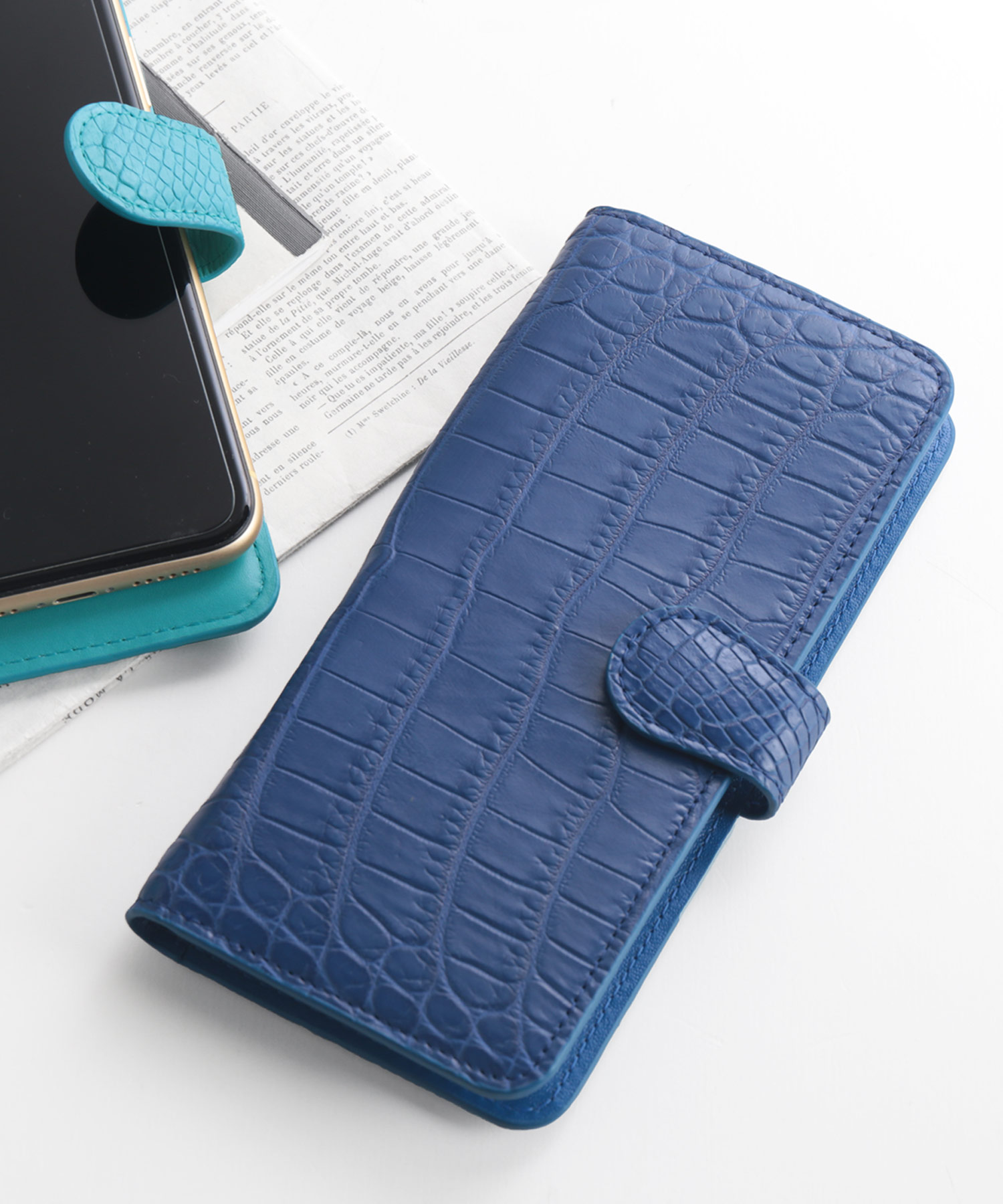☆レザージュエルズ☆マットクロコダイル☆スマホケースZAOタマミワタナベADMJ クロコダイルレザースマホケース手帳型 最高 の