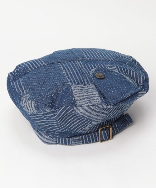 ホンキートンク(ホンキートンク)/デニムパッチワークプリント　スタンドベレー帽（オリジナルバッグ付）/img01