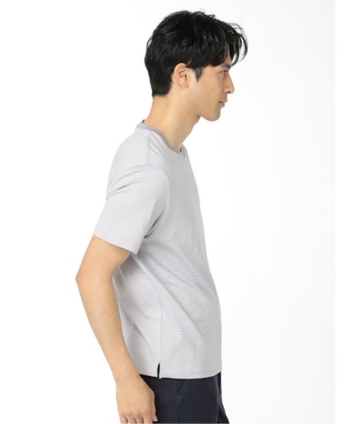 TAKA-Q(タカキュー)/【DRESS T－SHIRT】AIR SILKETE ボーダー柄 クルーネック 半袖 メンズ Tシャツ カットソー カジュアル インナー ビジネス ギフト プレ/img03