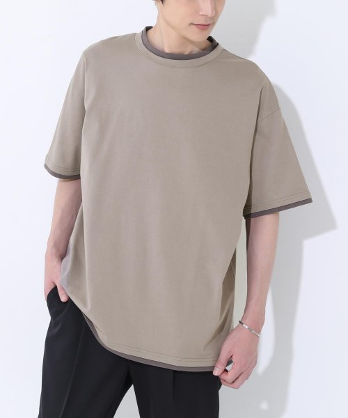 osharewalker(オシャレウォーカー)/『汗ジミ防止シンプル配色Tシャツ』/img01