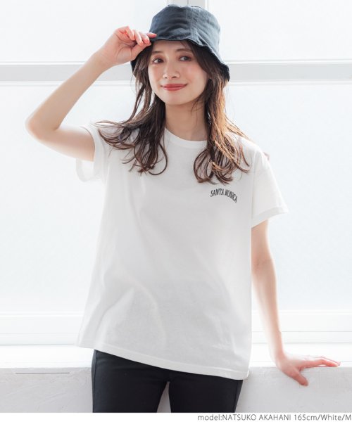 coca(コカ)/ロゴ刺繍ロールアップTシャツ/img01