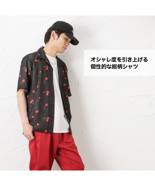 MAC HOUSE(men)(マックハウス（メンズ）)/NAVY ネイビー メッシュプリントシャツ 231063MH/img03