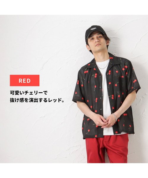 MAC HOUSE(men)(マックハウス（メンズ）)/NAVY ネイビー メッシュプリントシャツ 231063MH/img10