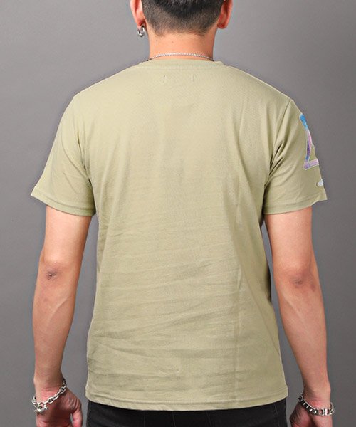 LUXSTYLE(ラグスタイル)/LUXE/R(ラグジュ)タイダイワッペン柄半袖Tシャツ/Tシャツ メンズ 半袖 タイダイ柄 ワッペン ロゴ/img01