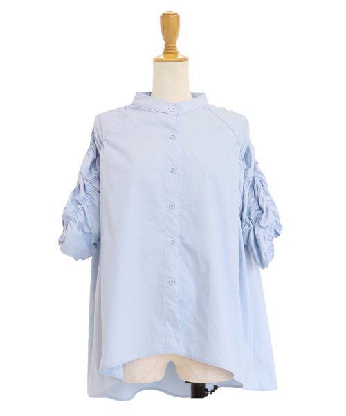 BLUEEAST(ブルーイースト)/ボリューム半袖バンドカラーシャツ/img35