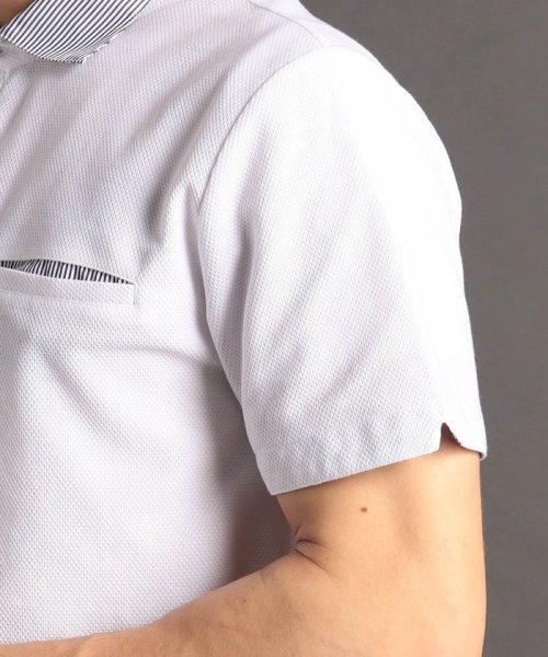 MONSIEUR NICOLE(ムッシュニコル)/ハニカムジャージー ストライプシャツ襟 ポロシャツ/img10