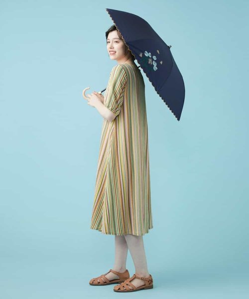 Jocomomola(ホコモモラ)/【晴雨兼用】フラワー刺繍折りたたみ傘/img10