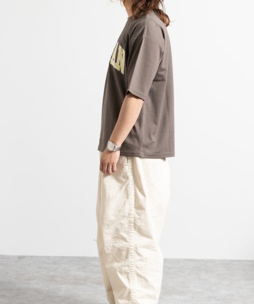 Nylaus(ナイラス)/カレッジロゴ 5分袖ポンチTシャツ/img01