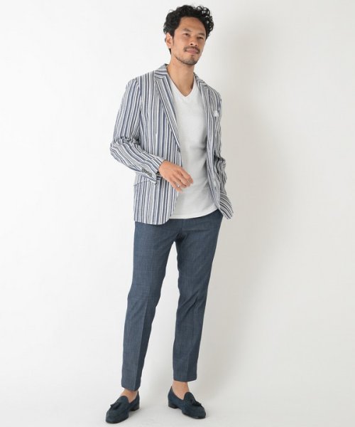 Men's Bigi(メンズビギ)/マルチタックストライプジャケット fabric made in japan/img04