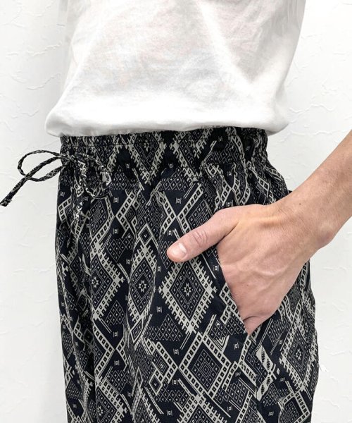 WORK ABOUT(WORK ABOUT)/【WORK ABOUT/ワークアバウト】VACANCE PANTS 総柄プリントイージーパンツ/img15