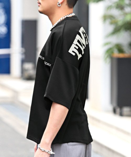 LUXSTYLE(ラグスタイル)/TPUポンチ切替バックプリント半袖ビッグTシャツ/Tシャツ メンズ 半袖 ポンチ バックプリント ロゴ/img02