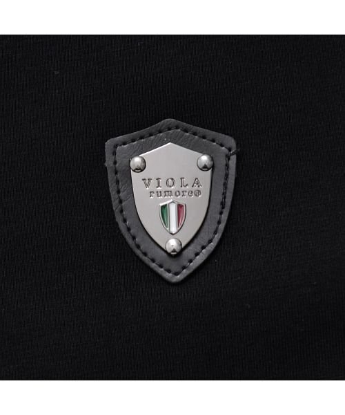 VIOLA(ヴィオラ)/VIOLA メタリックバックプリントクルーネック半袖Tシャツ メンズ トップス バックプリント インナー シンプル イタリアンカラー プリント メタリック ロゴ/img09