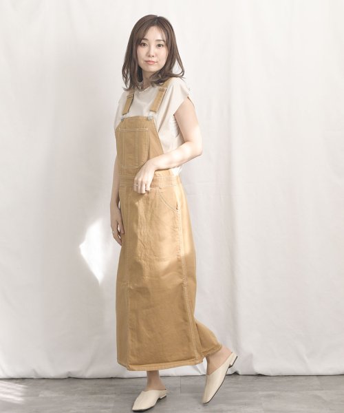 ARGO TOKYO(アルゴトウキョウ)/Salopette long skirt 29015　後日モデル写真差し替え　サロペットロングスカート　ジャンパスカート　ジャンパースカート　ツイル素材　春夏新/img14