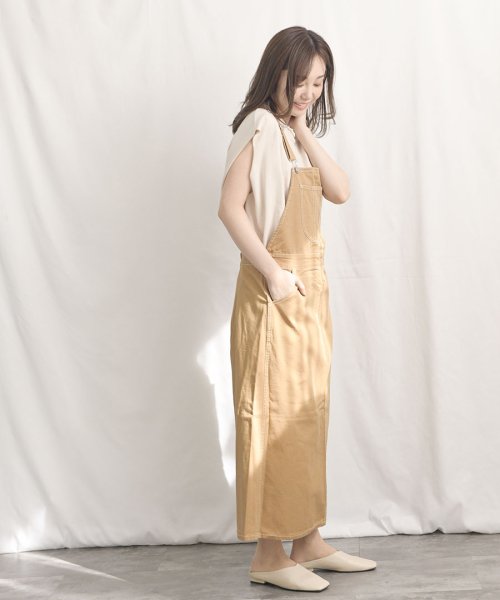 ARGO TOKYO(アルゴトウキョウ)/Salopette long skirt 29015　後日モデル写真差し替え　サロペットロングスカート　ジャンパスカート　ジャンパースカート　ツイル素材　春夏新/img17