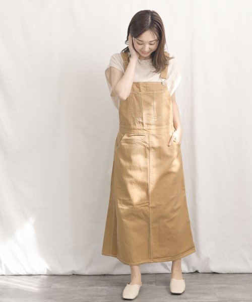 ARGO TOKYO(アルゴトウキョウ)/Salopette long skirt 29015　後日モデル写真差し替え　サロペットロングスカート　ジャンパスカート　ジャンパースカート　ツイル素材　春夏新/img20