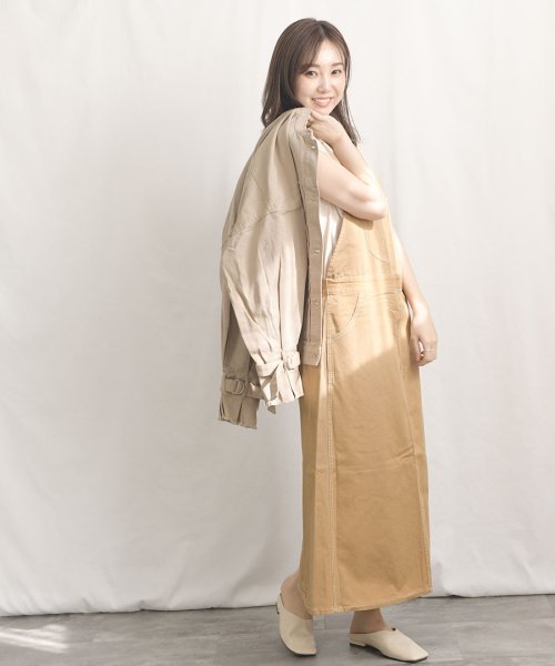 ARGO TOKYO(アルゴトウキョウ)/Salopette long skirt 29015　後日モデル写真差し替え　サロペットロングスカート　ジャンパスカート　ジャンパースカート　ツイル素材　春夏新/img23