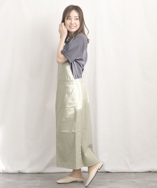 ARGO TOKYO(アルゴトウキョウ)/Salopette long skirt 29015　後日モデル写真差し替え　サロペットロングスカート　ジャンパスカート　ジャンパースカート　ツイル素材　春夏新/img25