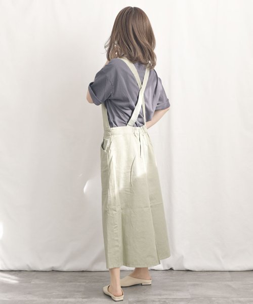 ARGO TOKYO(アルゴトウキョウ)/Salopette long skirt 29015　後日モデル写真差し替え　サロペットロングスカート　ジャンパスカート　ジャンパースカート　ツイル素材　春夏新/img26