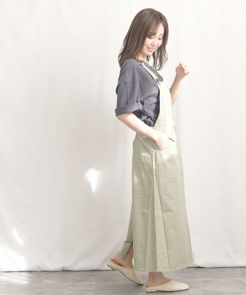 ARGO TOKYO(アルゴトウキョウ)/Salopette long skirt 29015　後日モデル写真差し替え　サロペットロングスカート　ジャンパスカート　ジャンパースカート　ツイル素材　春夏新/img28