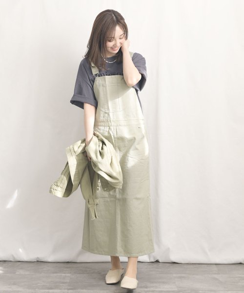 ARGO TOKYO(アルゴトウキョウ)/Salopette long skirt 29015　後日モデル写真差し替え　サロペットロングスカート　ジャンパスカート　ジャンパースカート　ツイル素材　春夏新/img36