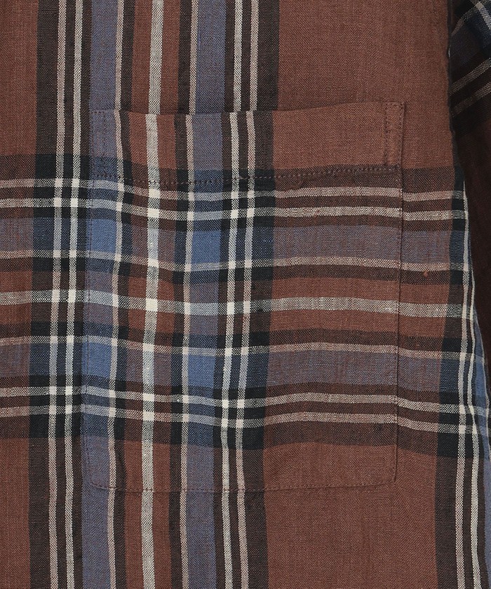 フレンチリネンビッグチェックシャツ(504661226)｜HANKYU MEN'S / 阪急