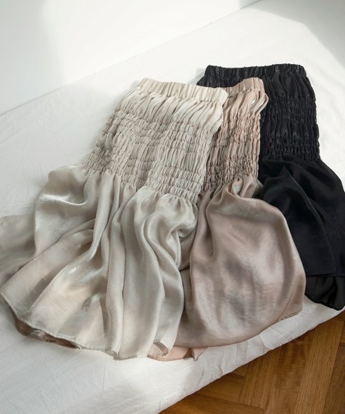 MIELI INVARIANT(ミエリ インヴァリアント)/Aurora Shirring Skirt/img01