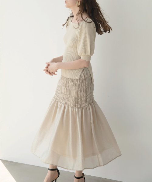 MIELI INVARIANT(ミエリ インヴァリアント)/Aurora Shirring Skirt/img02