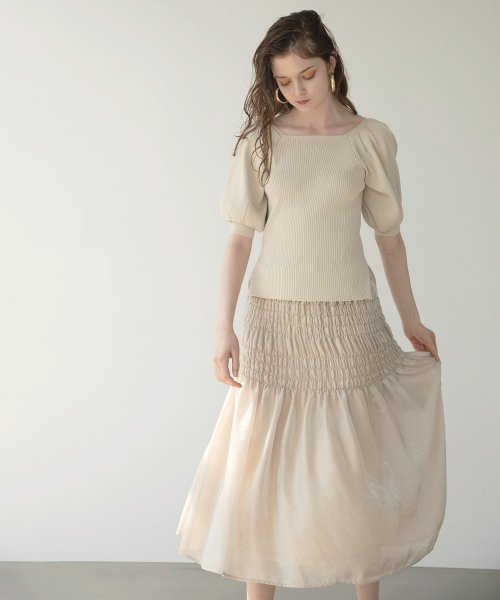 MIELI INVARIANT(ミエリ インヴァリアント)/Aurora Shirring Skirt/img03